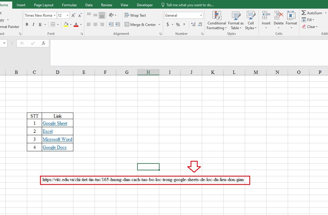 Cách lấy đường link, xem link liên kết trong Excel có ví dụ đơn giản